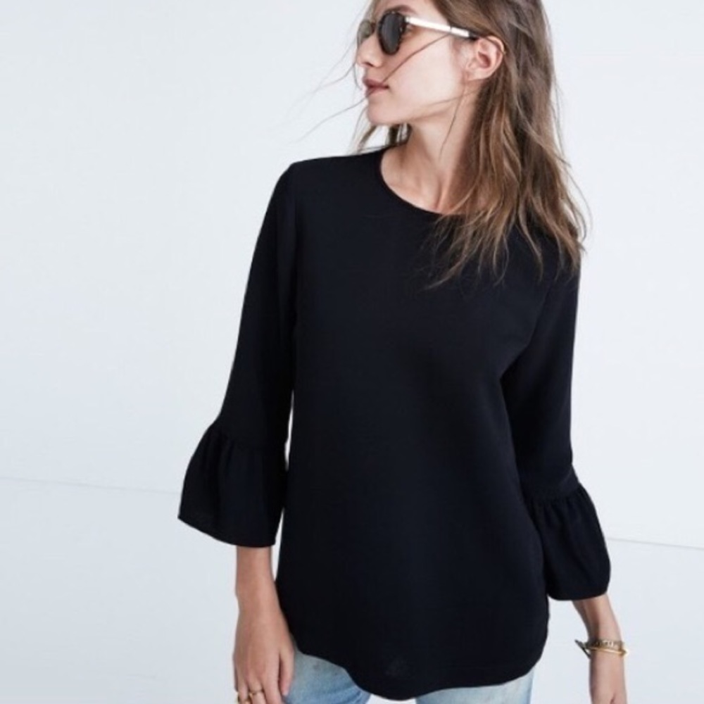 Madewell Bell Sleeve Top Black